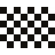 שטיח "דגל מרוצים" - שחור לבן 60 על 80 ס"מ