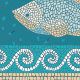 שטיח PVC "פסיספס דגים" - טורקיז - תקריב