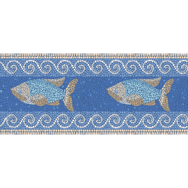 שטיח PVC "פסיספס דגים" - כחול