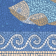 שטיח PVC "פסיספס דגים" - כחול - תקריב