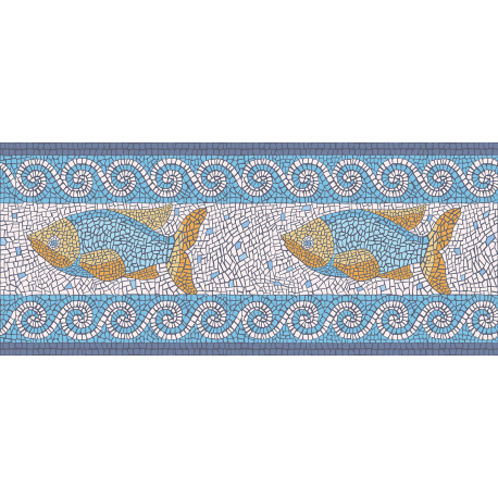 שטיח PVC "פסיספס דגים" - בהיר