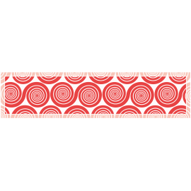 ראנר PVC מעוצב לשולחן "שמיניות ספירלה" - אדום