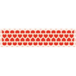 ראנר PVC לבבות אהבה אדום